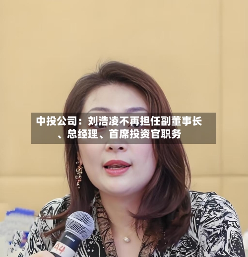 中投公司：刘浩凌不再担任副董事长、总经理、首席投资官职务