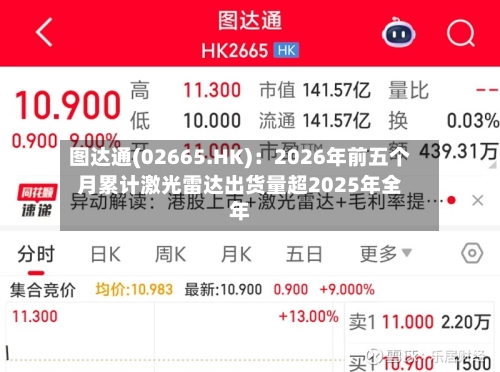 图达通(02665.HK):2026年前五个月累计激光雷达出货量超2025年全年-第2张图片